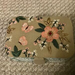 Embroidered Floral Jewelry Box